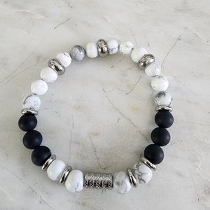 Men Bracelet made with natural stones and stainless steel materials